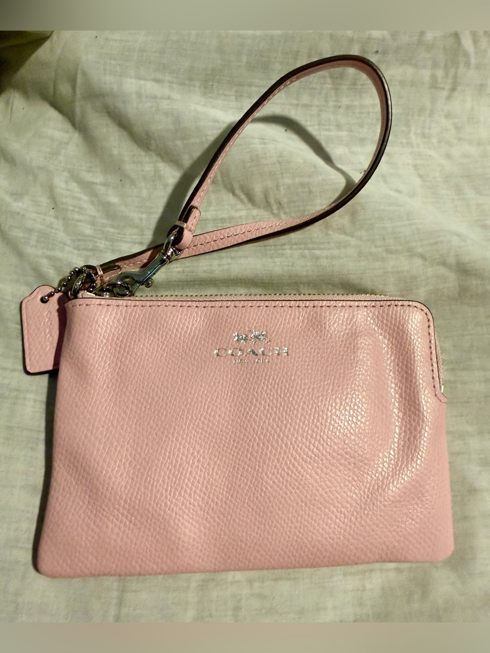 Coach Pink Corner Zip wristlet